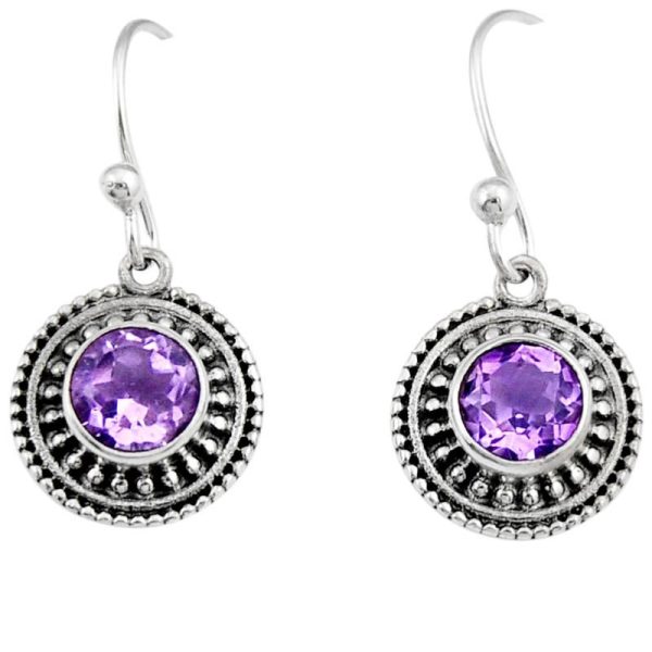 Boucles D'oreilles Améthyste Brésil Aaa Argent 925