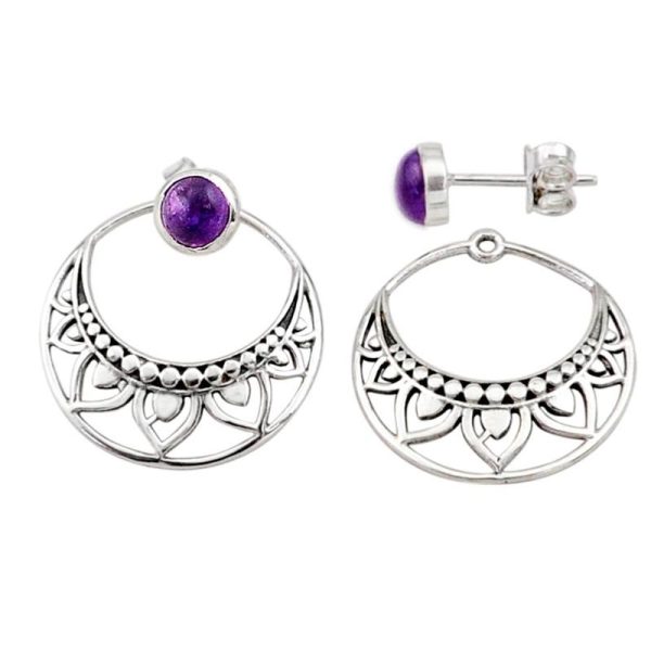 Boucles D'oreilles Améthyste Brésil Aaa Argent 925