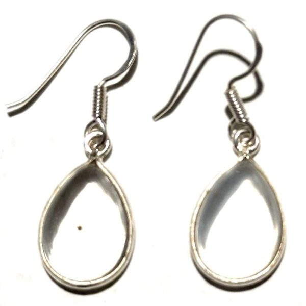 Boucles d'oreilles cristal de roche Brésil AA argent 925
