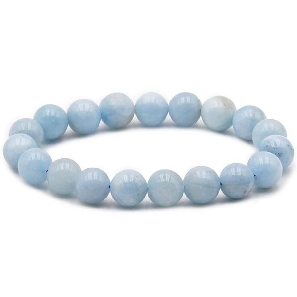 Bracelet aigue marine Brésil AA (boules 09,5-10,5mm)