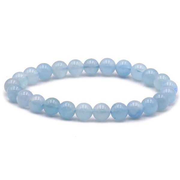 Bracelet aigue marine Namibie A+ (boules 7-8mm)