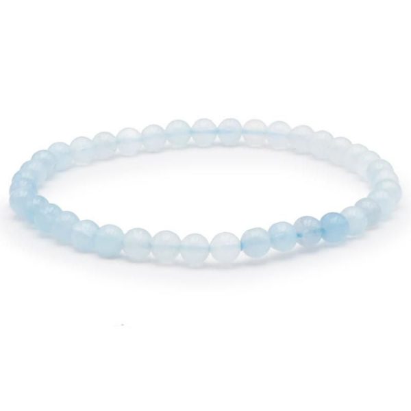 Bracelet aigue marine Namibie AA (boules de 3-4mm)