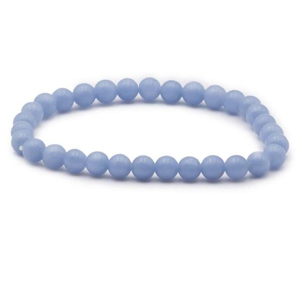 Bracelet angélite Pérou A (boules 5-6mm)