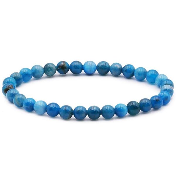 Bracelet apatite bleue Madagascar AA (boules 5-6mm)