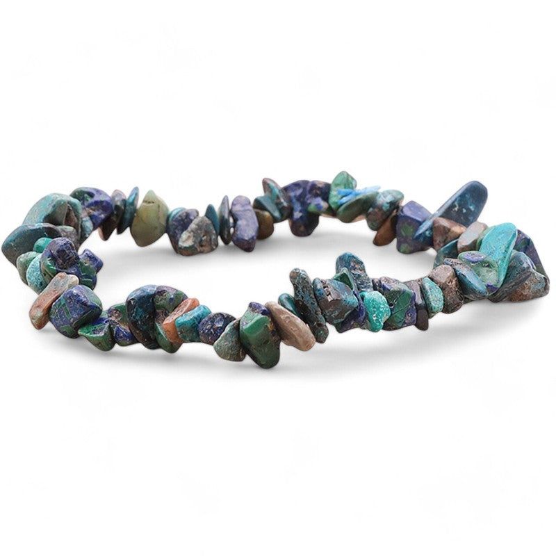 Bracelet azurite-malachite chrysocolle Congo A (perles baroques)