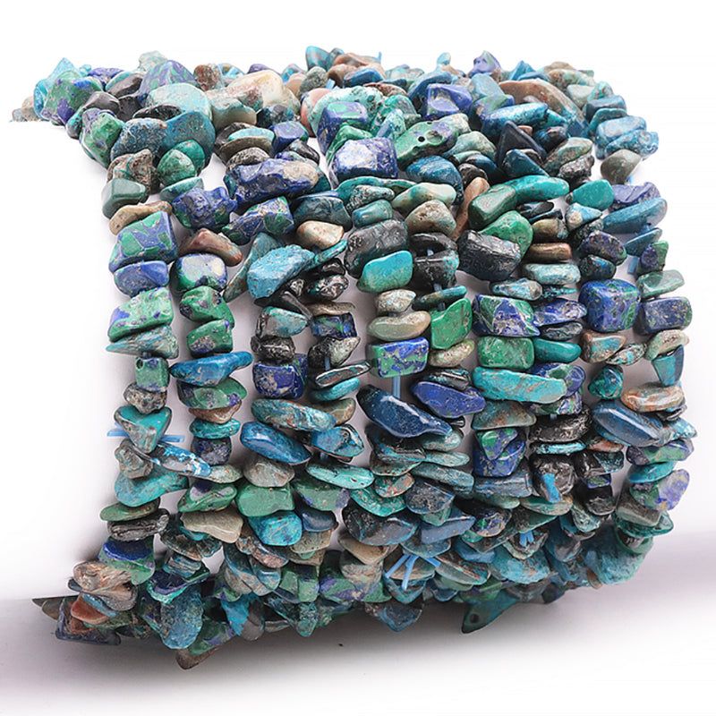 bracelet perles baroques azurite malachite chrysocolle