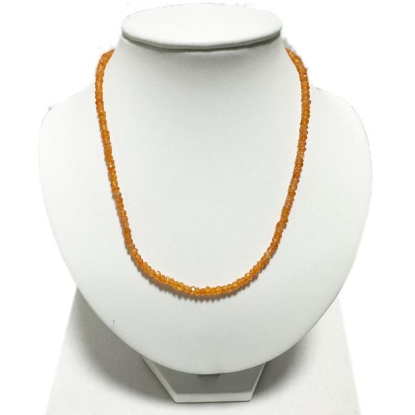 Collier cornaline Brésil AA (perles facettées) - 45-50cm