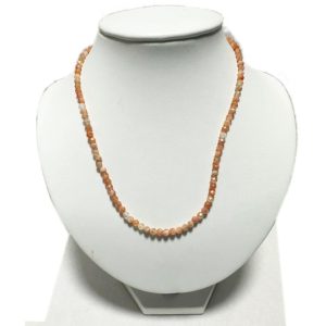 Collier pierre de soleil perles facettées Inde AA 45-50cm