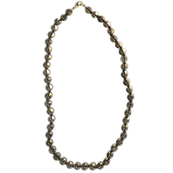 Collier quartz fumé Etats-Unis A (boules 7-8mm) 45cm