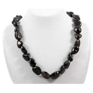 Collier shungite shungite Russie A (pierres roulées)